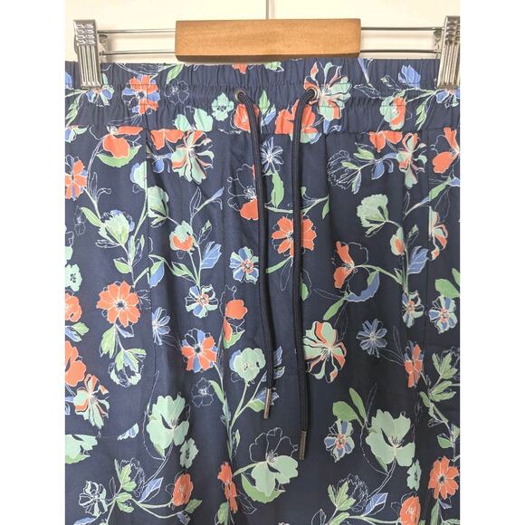 St Johns Bay Floral Skort Size L Draw String Waist Pockets Stretch 17" L - Picture 2 of 6